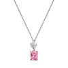 Collier Argent Rhodié - Oxyde de Zirconium Rose et Blanc 600110<GO Mademoiselle Online