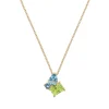 Collier Plaqué or - Oxyde de Zirconium vert et bleu 604122<GO Mademoiselle Outlet