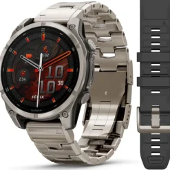 Fenix 8 Amoled 47mm Verre Sapphire lunette titane bracelet titane + silicone noir010-02904-40<Garmin Outlet