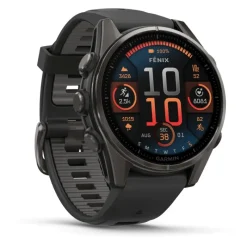 Fenix 8 Amoled 43mm Verre Sapphire lunette Carbon Gray DLC bracelet noir010-02903-21<Garmin Best