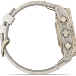 Fenix 8 Amoled 43mm Verre Sapphire lunette Soft Gold bracelet cuir beige crème + silicone gris cendré010-02903-40<Garmin Fashion