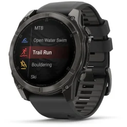 Fenix 8 Amoled 51mm Verre Sapphire lunette Carbon Gray DLC bracelet noir/gris galet010-02905-21<Garmin Online