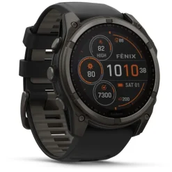 Fenix 8 Solar 51mm Verre Sapphire lunette Carbon Gray DLC bracelet noir/gris galet010-02907-11<Garmin Sale