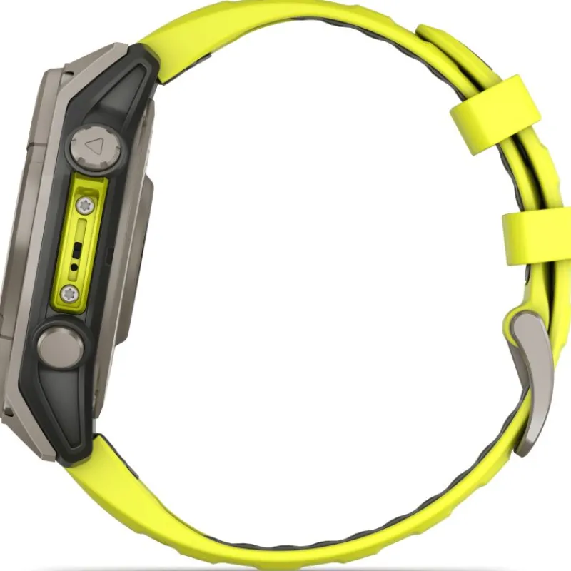 Fenix 8 Solar 47mm Verre Sapphire lunette titane bracelet jaune/graphite010-02906-21<Garmin Best