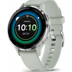 Venu 3S Silver avec bracelet vert sauge010-02785-01<Garmin Clearance