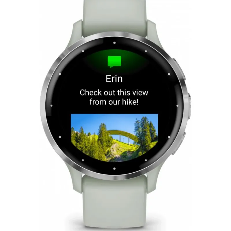 Venu 3S Silver avec bracelet vert sauge010-02785-01<Garmin Clearance