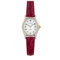 Montre Femme ovale cuir rouge645325<Certus New