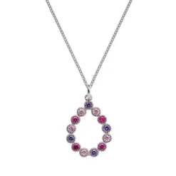 Pendentif seul Argent Rhodié - Oxyde de Zirconium Violet rose fuschia 600113<GO Mademoiselle Best