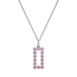 Pendentif seul Argent Rhodié - Oxyde de Zirconium Rose 600111<GO Mademoiselle Outlet