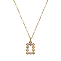 Pendentif seul Plaqué or - Oxyde de Zirconium rose jaune violet 604114<GO Mademoiselle Outlet