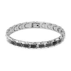- Bracelet Acier Bullit 8mm acier / carbone 21cmHB44812<Rochet Fashion