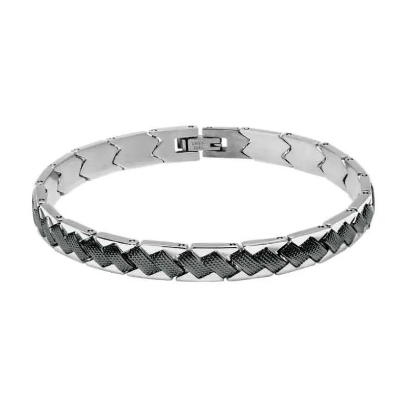 - Bracelet acier Gatsby 8mm bicolore acier PVD noir 21cmHB4882<Rochet Outlet