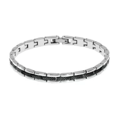 - Bracelet acier Santorin 6mm bicolore acier PVD noir 21cmHB4762<Rochet Online