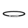 - Bracelet Driver acier lien tressé cuir noir Ø3mmHB1430301<Rochet Fashion