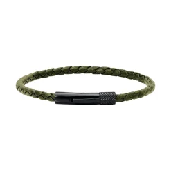 - Bracelet DRIVER cuir kaki fermoir PVD noir Ø3,5mm x 28mmHB1431345A<Rochet Fashion