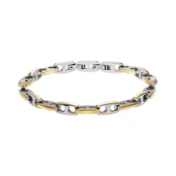- Bracelet Galion Acier Bicolore PVD Jaune 6,5mm x 22cmHB7183<Rochet Best