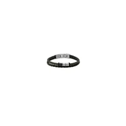 - Bracelet GENTLEMAN Cuir tressé vert et perles Acier 8mm x 21cmHB8045A<Rochet Discount