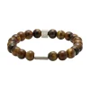 - Bracelet Zen perles Ø8mm quartz oeil de tigre / acier moletéB286003<Rochet Best