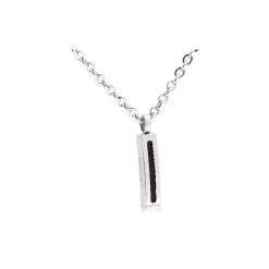 - Pendentif Cabestan acier/cable bicolore PVD noir et chaîne Ø2,5mmP062381<Rochet Best